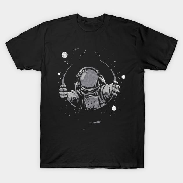 Astronaut Galaxies T-Shirt by lindyss